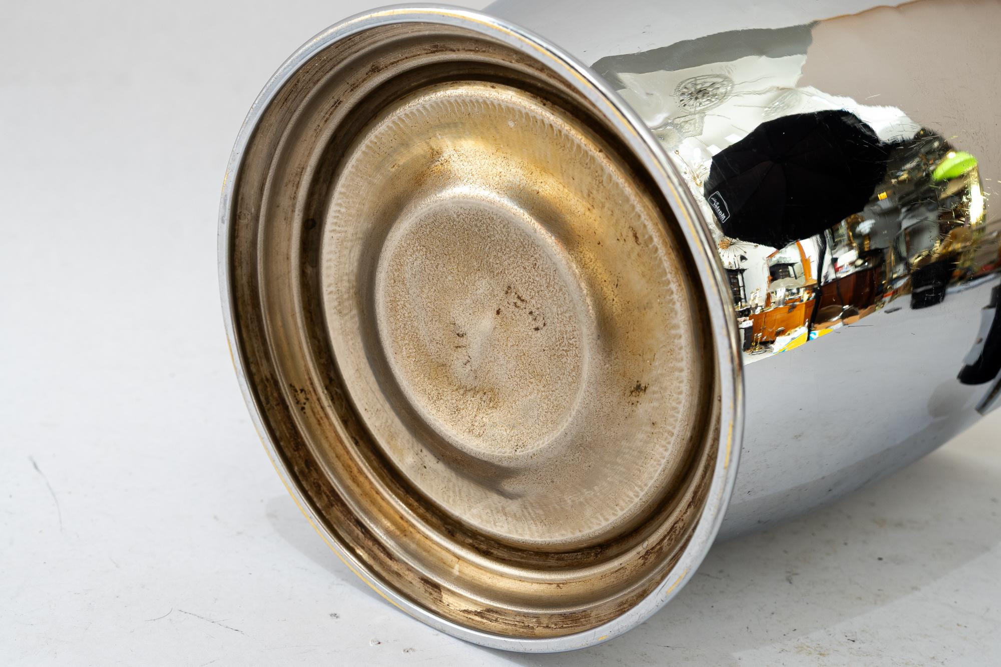 Nickel Champagne cooler vienna around 1920s For Sale 6