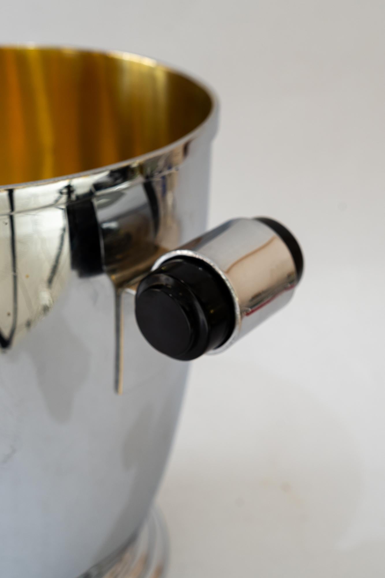 Art Deco Nickel Champagne cooler vienna around 1920s For Sale