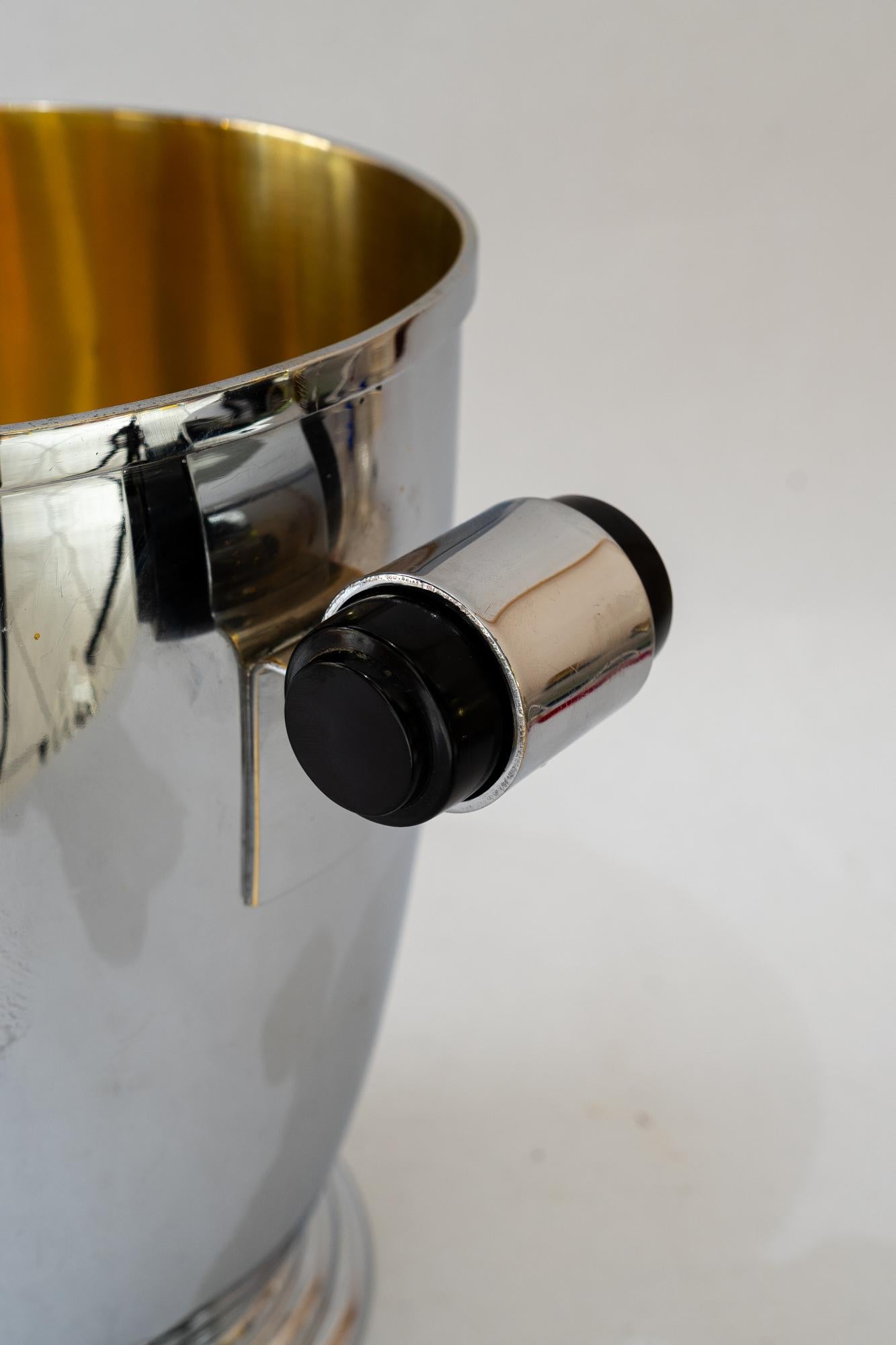 Austrian Nickel Champagne cooler vienna around 1920s For Sale