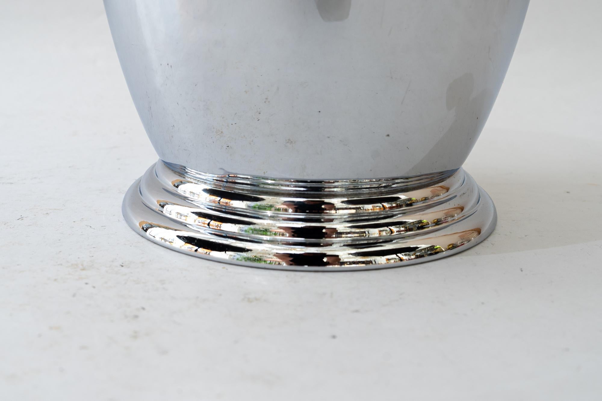 Nickel Champagne cooler vienna around 1920s In Good Condition For Sale In Wien, AT