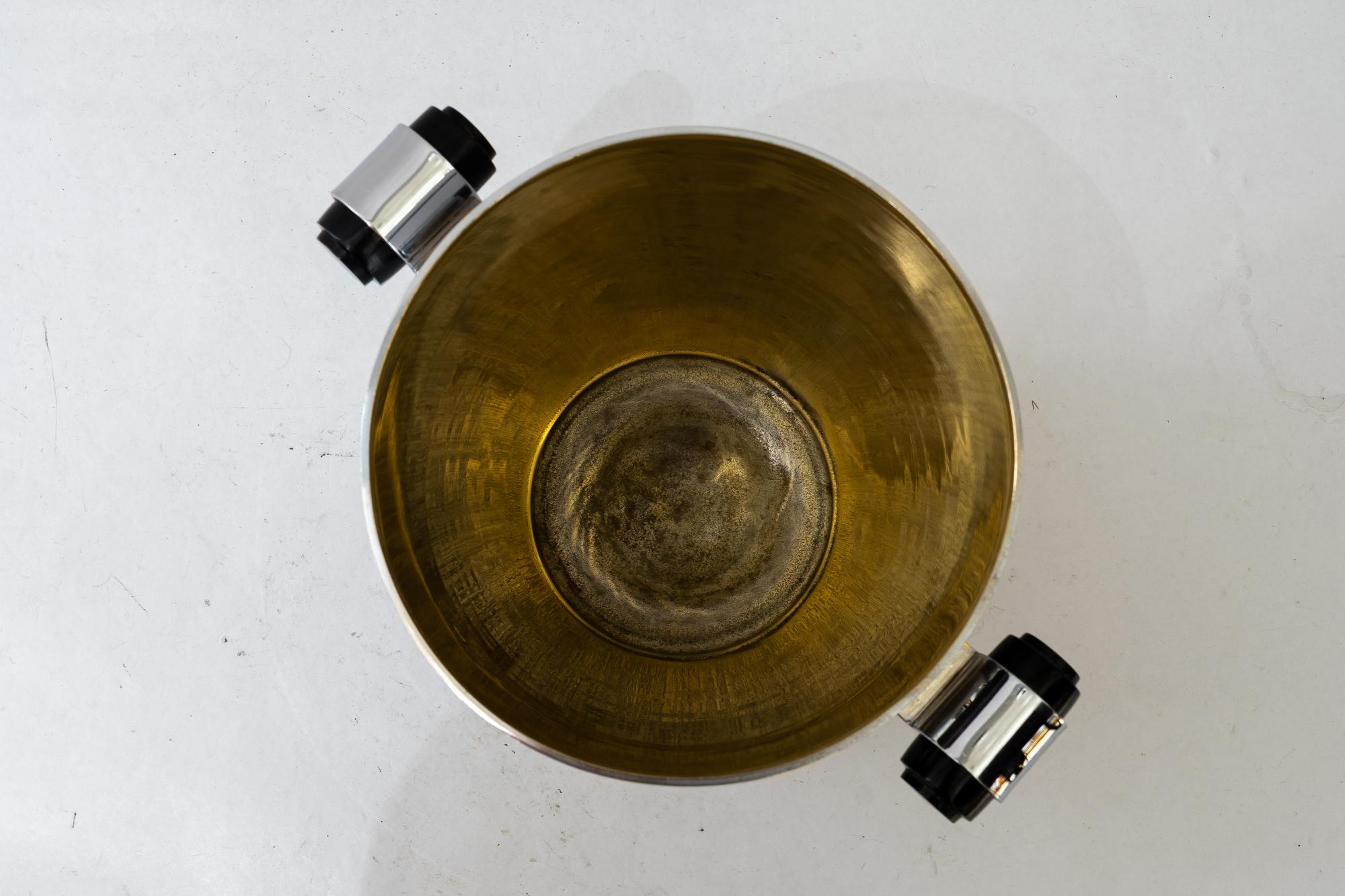 Early 20th Century Nickel Champagne cooler vienna around 1920s For Sale