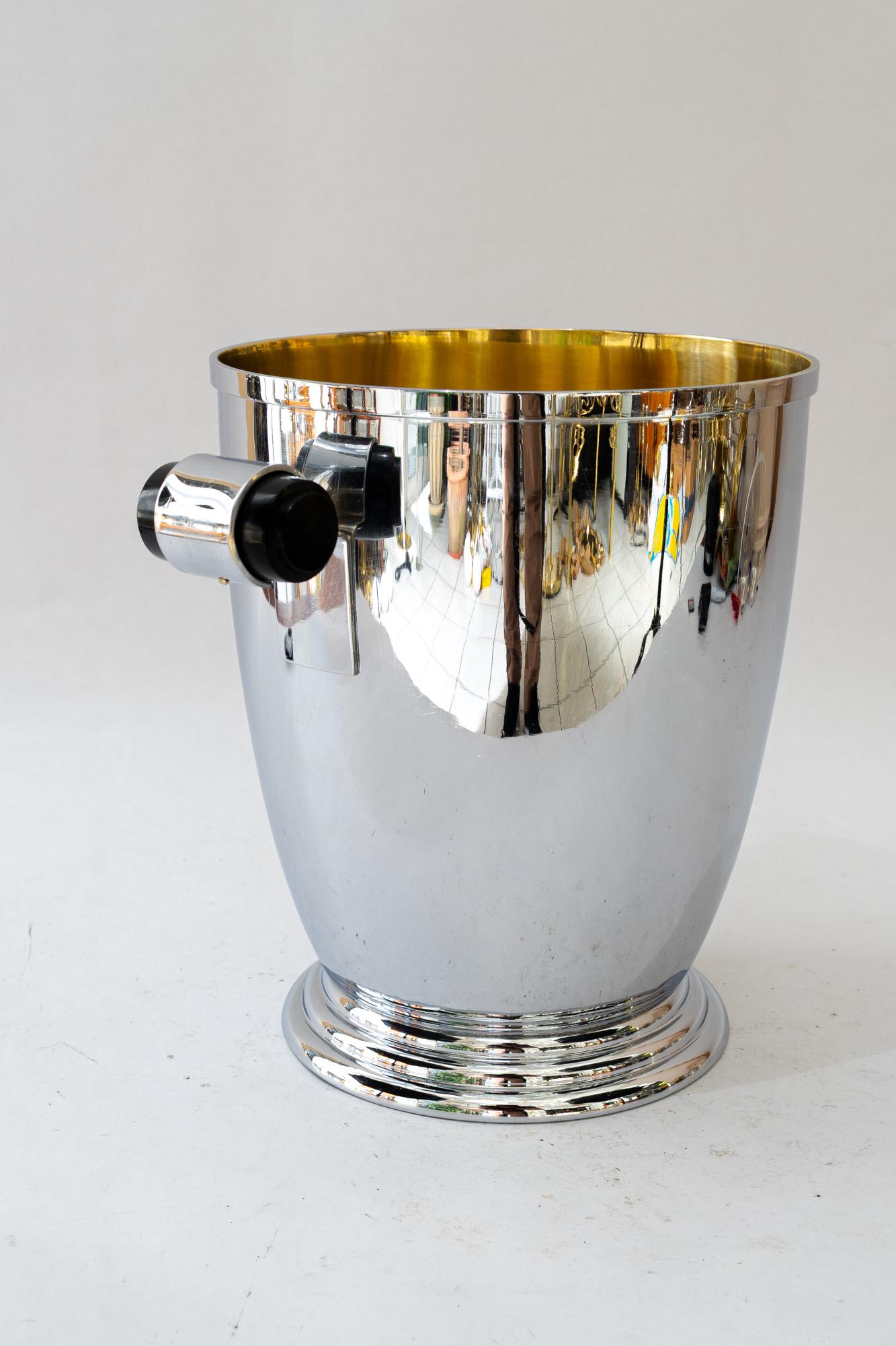 Nickel Champagne cooler vienna around 1920s For Sale 1