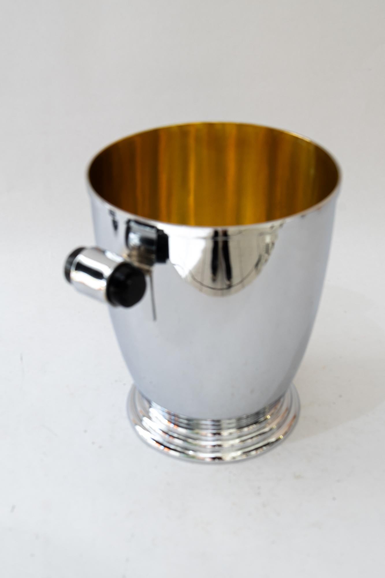 Nickel Champagne cooler vienna around 1920s For Sale 2