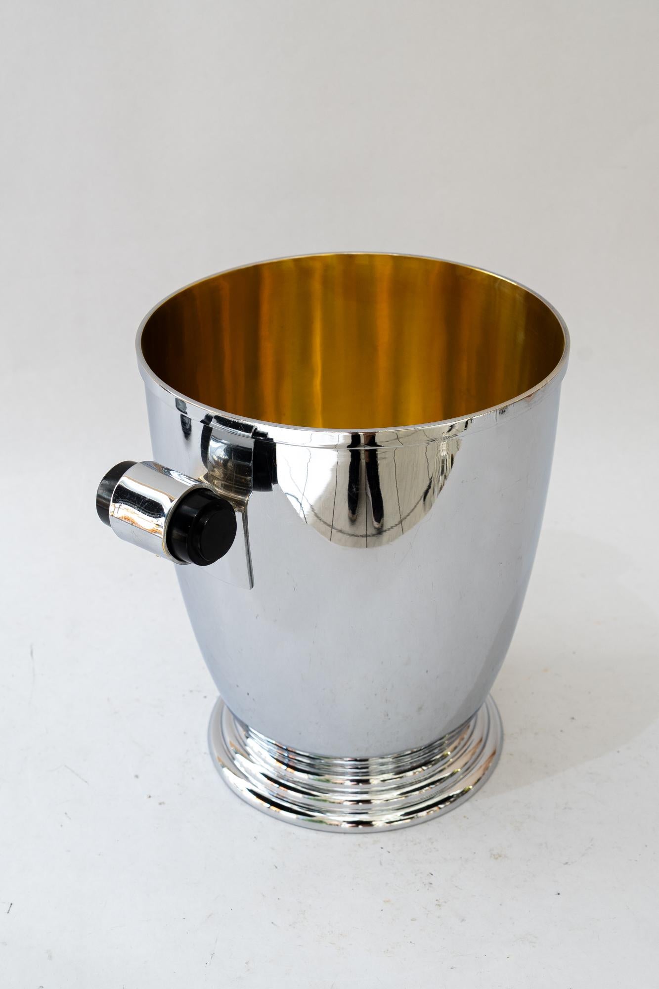 Nickel Champagne cooler vienna around 1920s For Sale 3