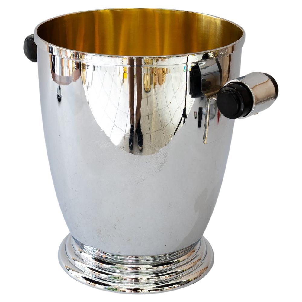 Nickel Champagne cooler vienna around 1920s For Sale