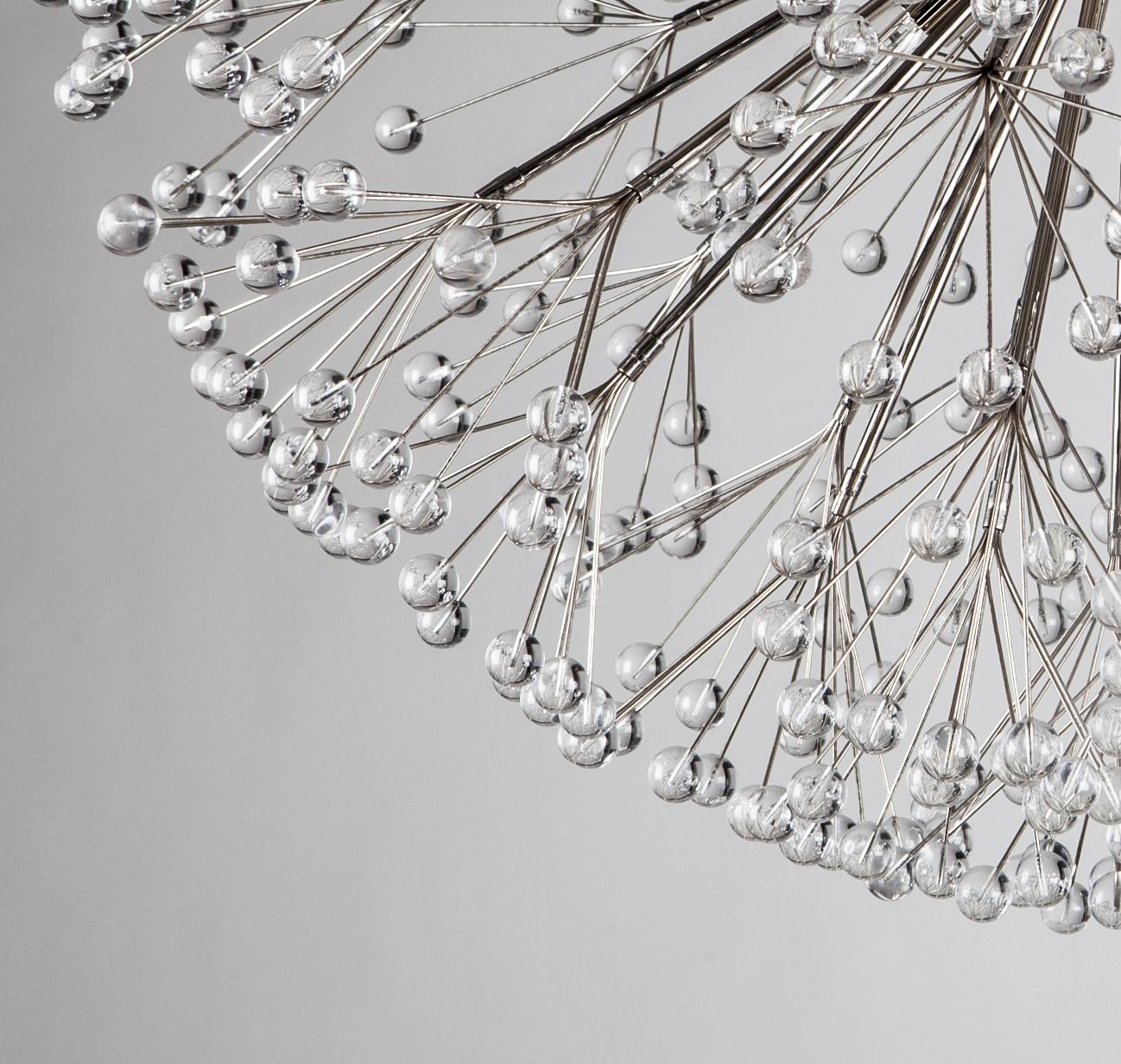 Modern Nickel Dandelion 32 Chandelier Designed by Tony Duquette for Remains Lighting