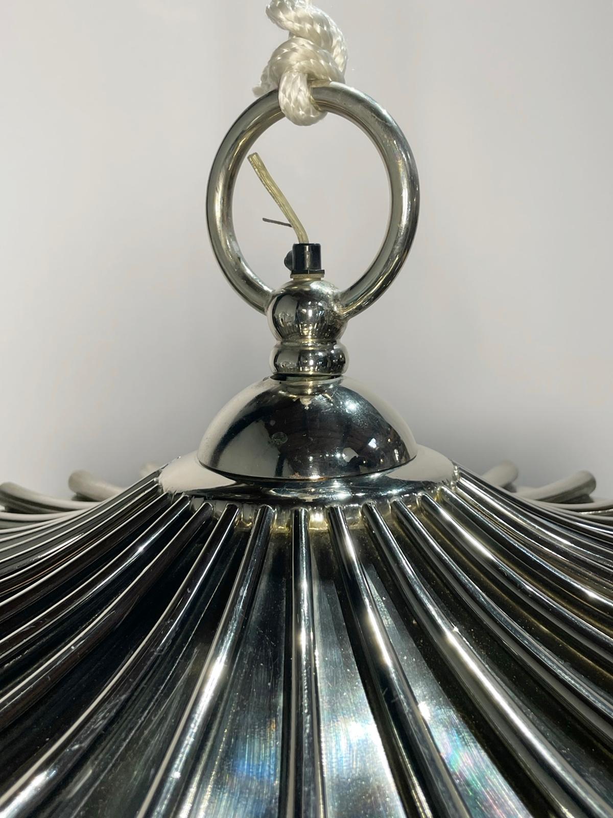 Contemporary Nickel & Glass Chandelier Made in England by Charles Edwards For Sale