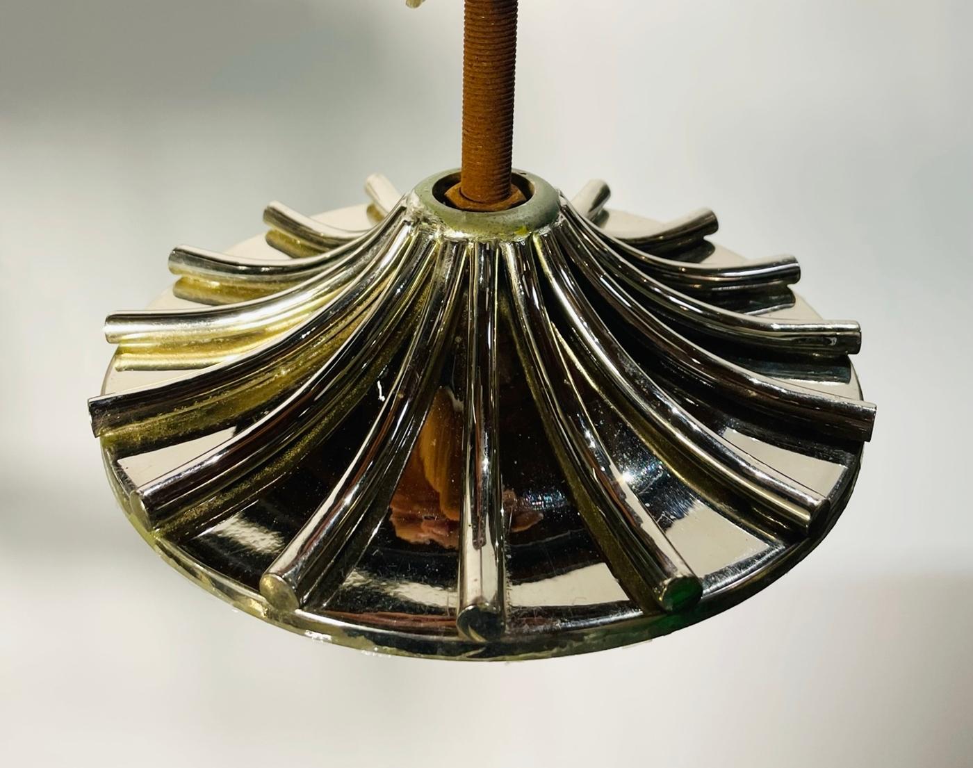 Nickel & Glass Chandelier Made in England by Charles Edwards For Sale 2