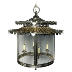 Nickel & Glass Chandelier Made in England by Charles Edwards