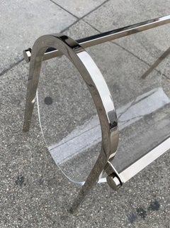 Nickel & Lucite Magazine Holder by Charles Hollis Jones, Arched Collection