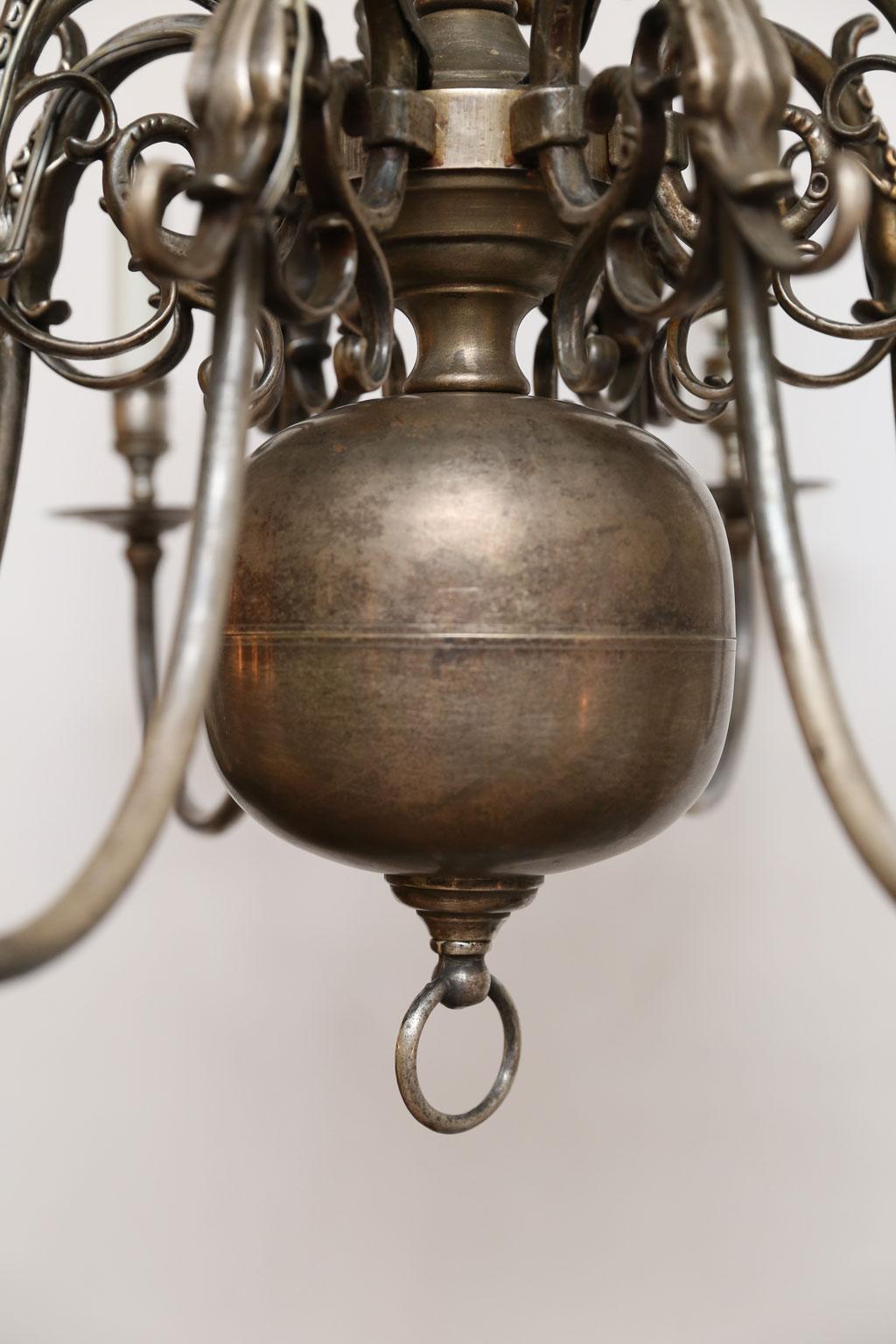 bronze and nickel chandelier