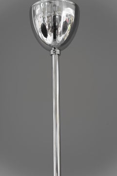 Nickel Pendant with Original Glass Shades Vienna Around 1950s