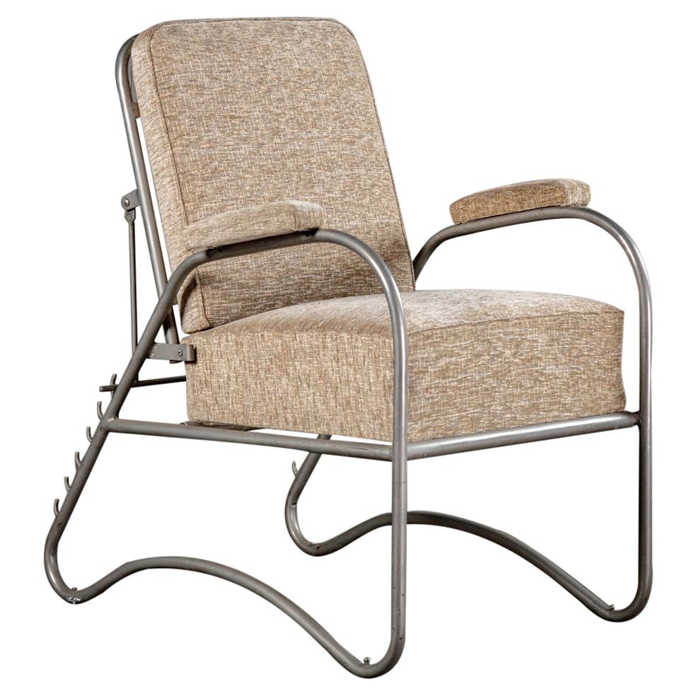 Nickel-Plated Adjustable Armchair For Sale