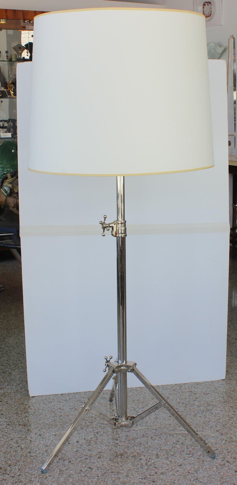 Nickel Plated Adjustable Floor Lamp For Sale 5