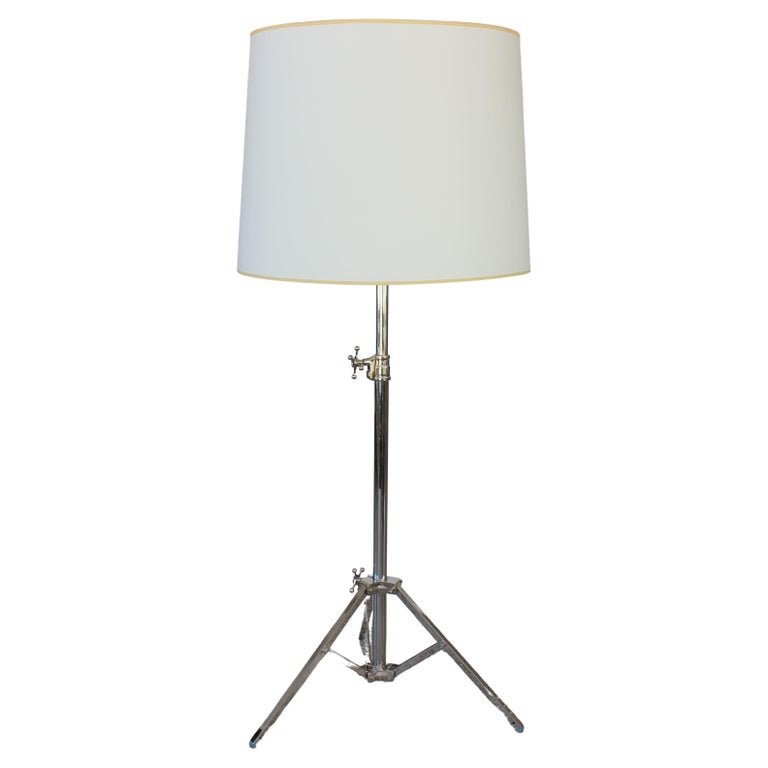 Modern Nickel Plated Adjustable Floor Lamp For Sale