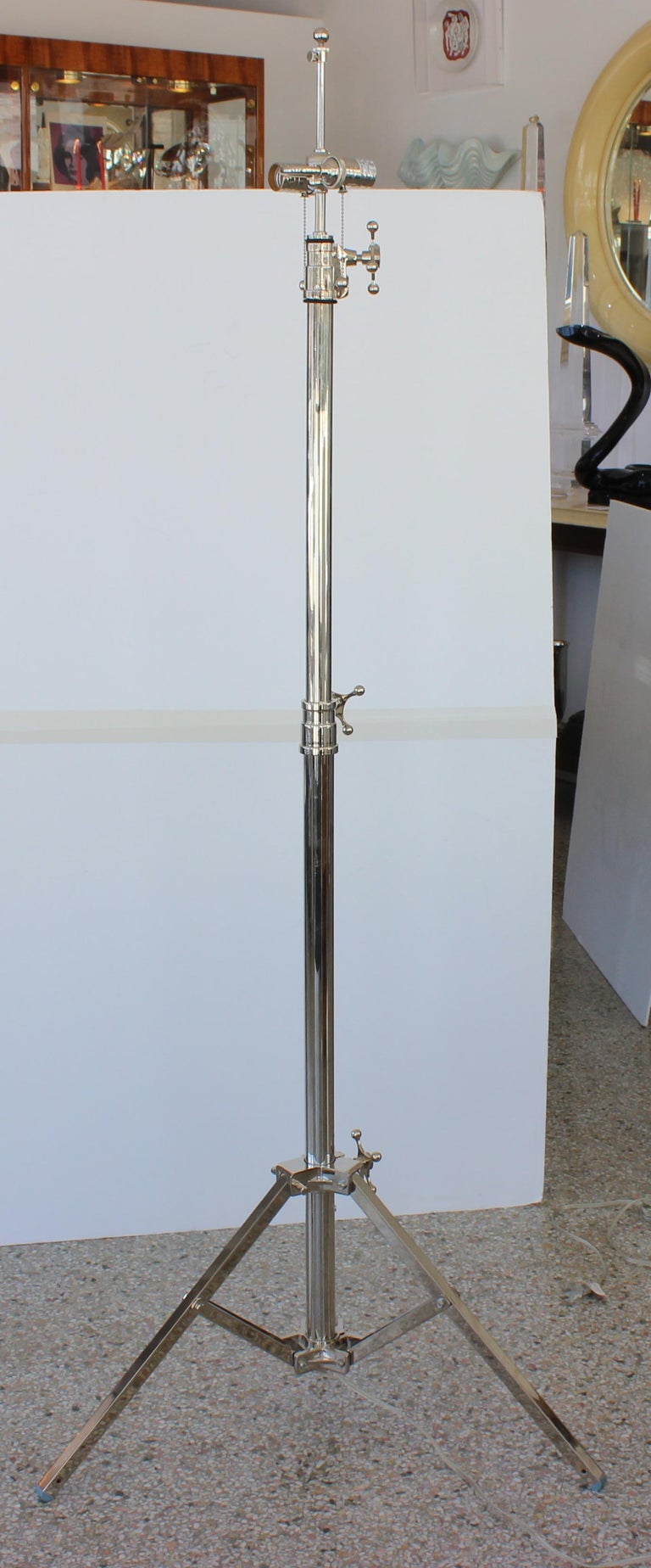 Unknown Nickel Plated Adjustable Floor Lamp For Sale