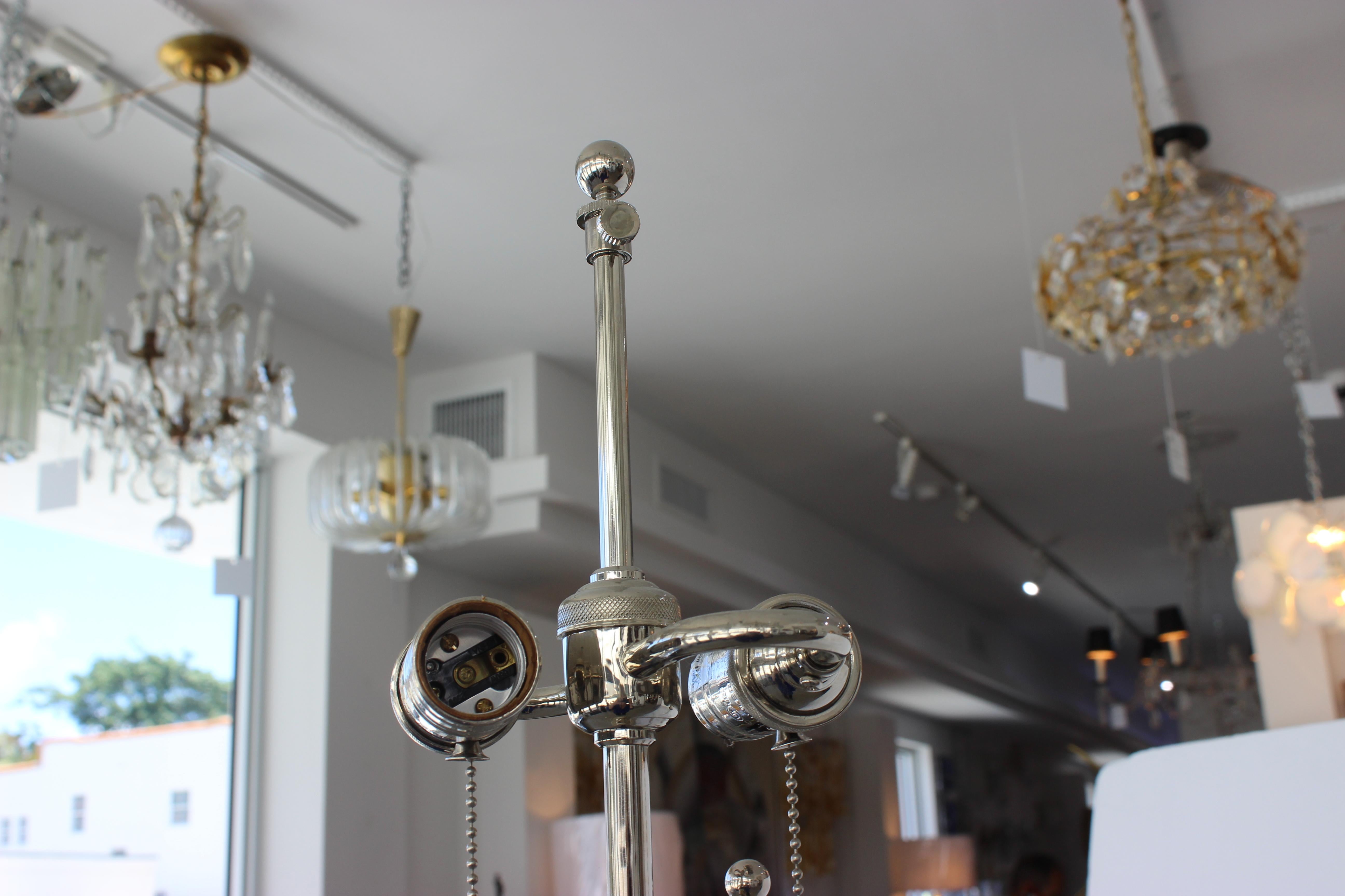 Nickel Plated Adjustable Floor Lamp In Good Condition In West Palm Beach, FL