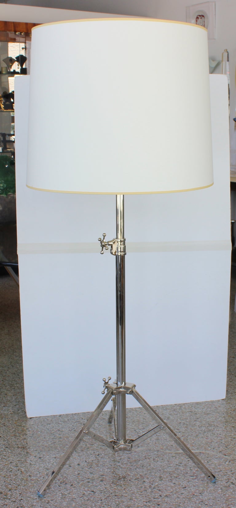 Nickel Plated Adjustable Floor Lamp For Sale 3