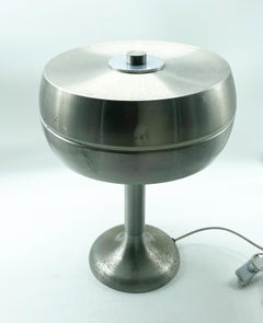 1960s Mid-Century Modern Table Lamp, Brushed Nickel-Plated Aluminum
