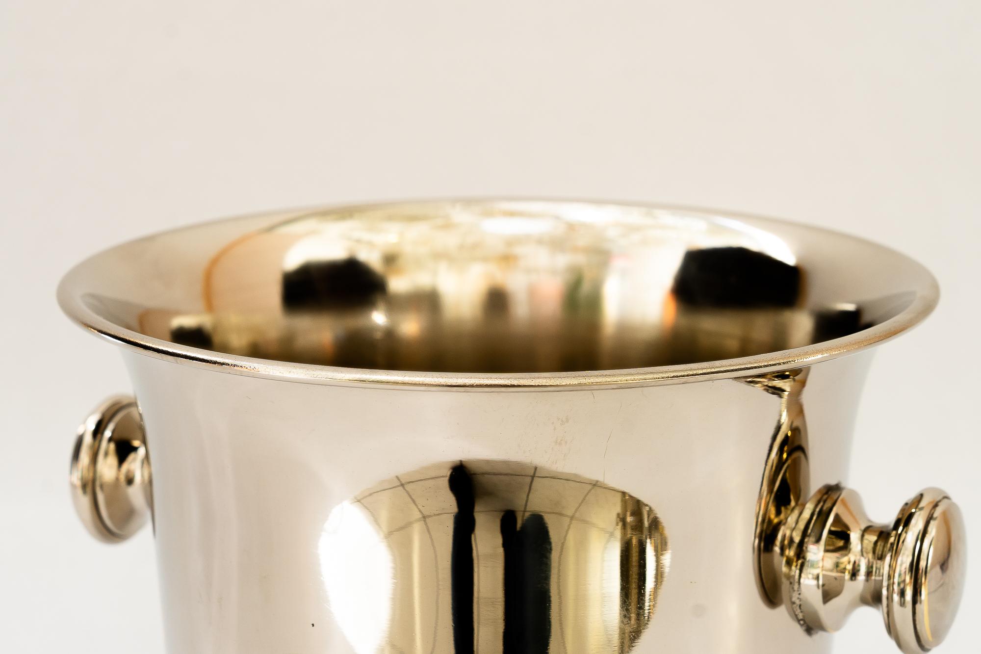 Vernickelter Art deco Sektkübel Wien um 1920er Jahre (Frühes 20. Jahrhundert) im Angebot
