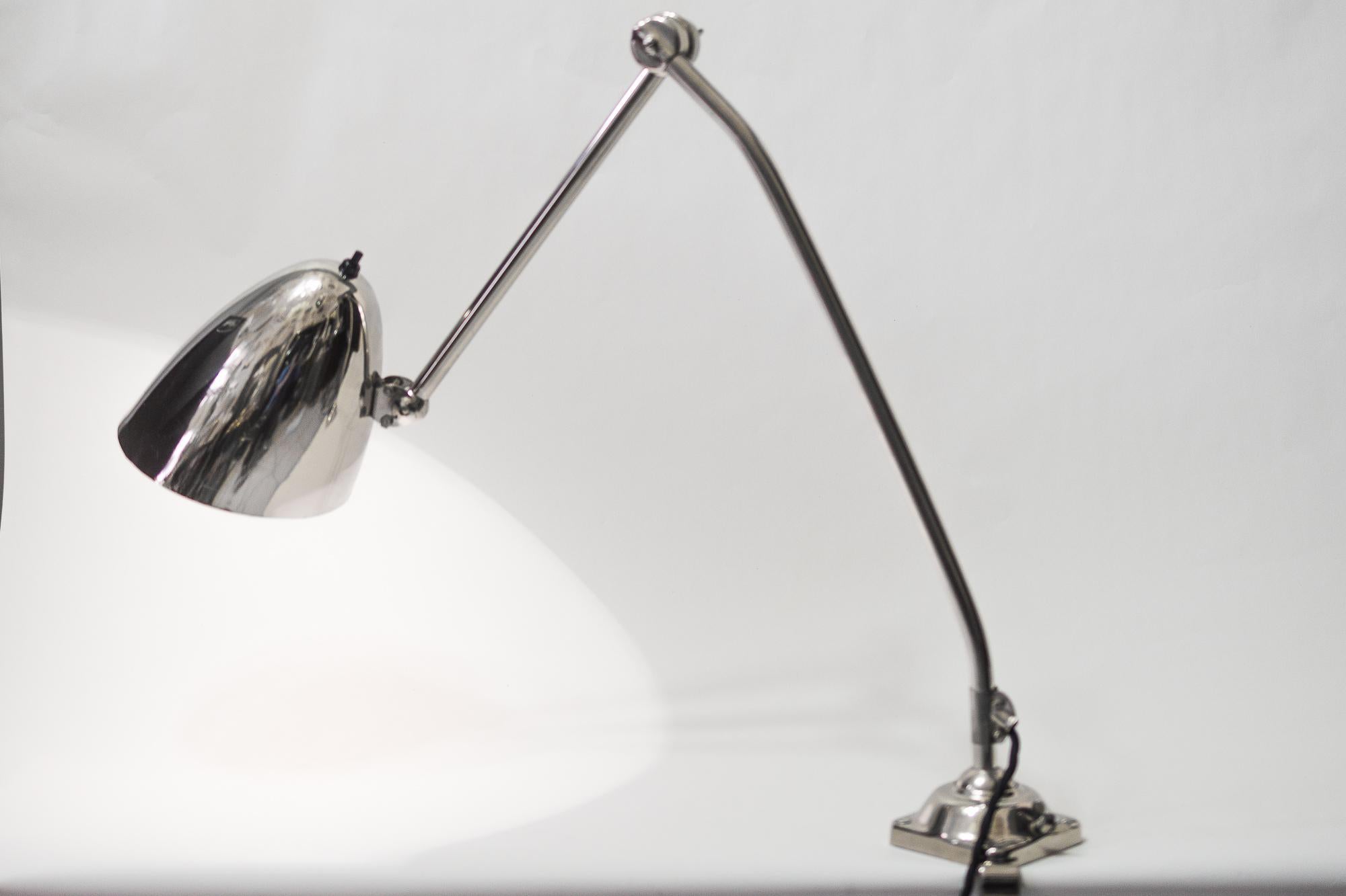 Nickel-Plated Art Deco Clamp Lamp, Vienna, Around 1920s For Sale 4