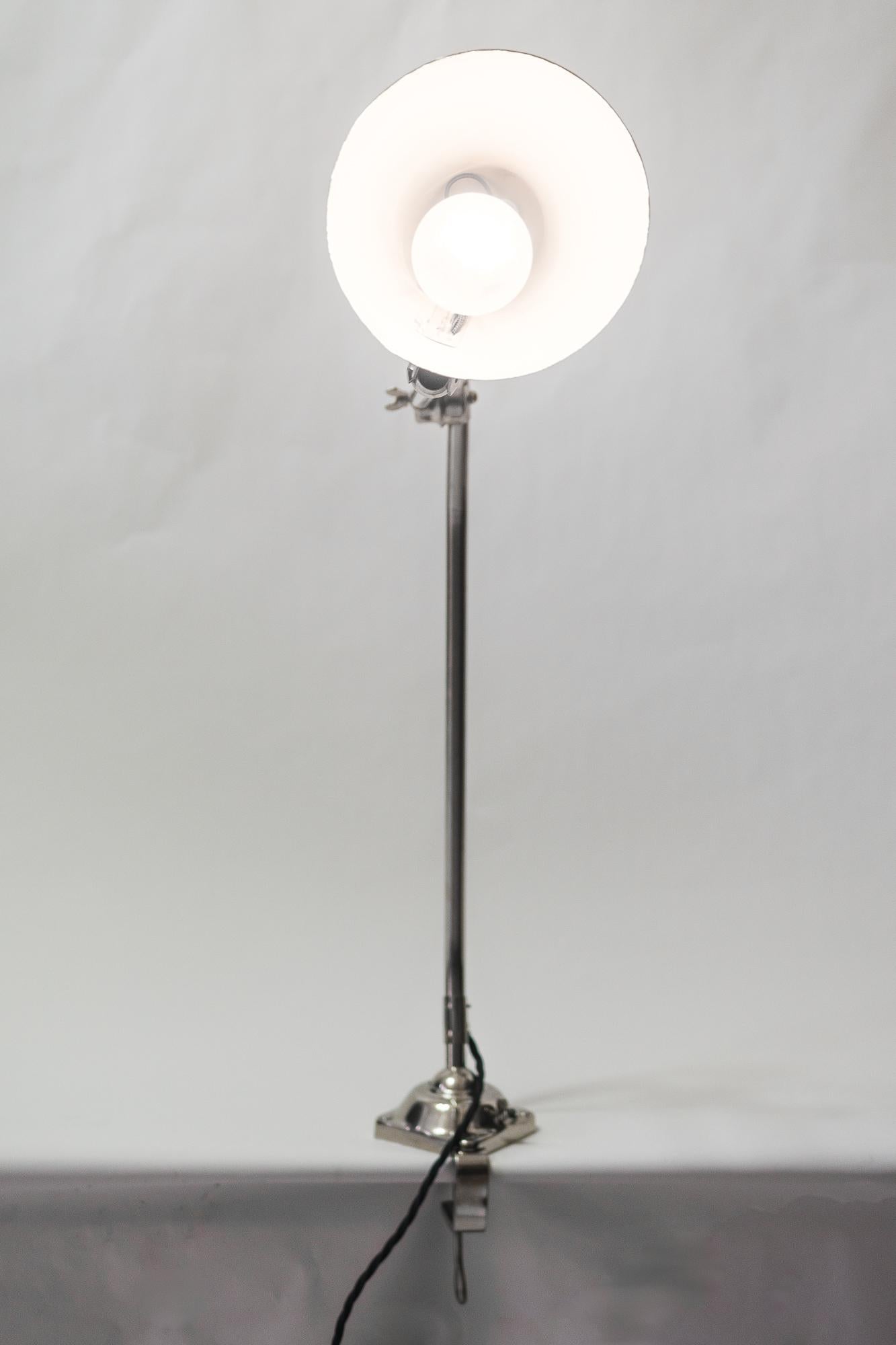 Nickel-Plated Art Deco Clamp Lamp, Vienna, Around 1920s For Sale 5