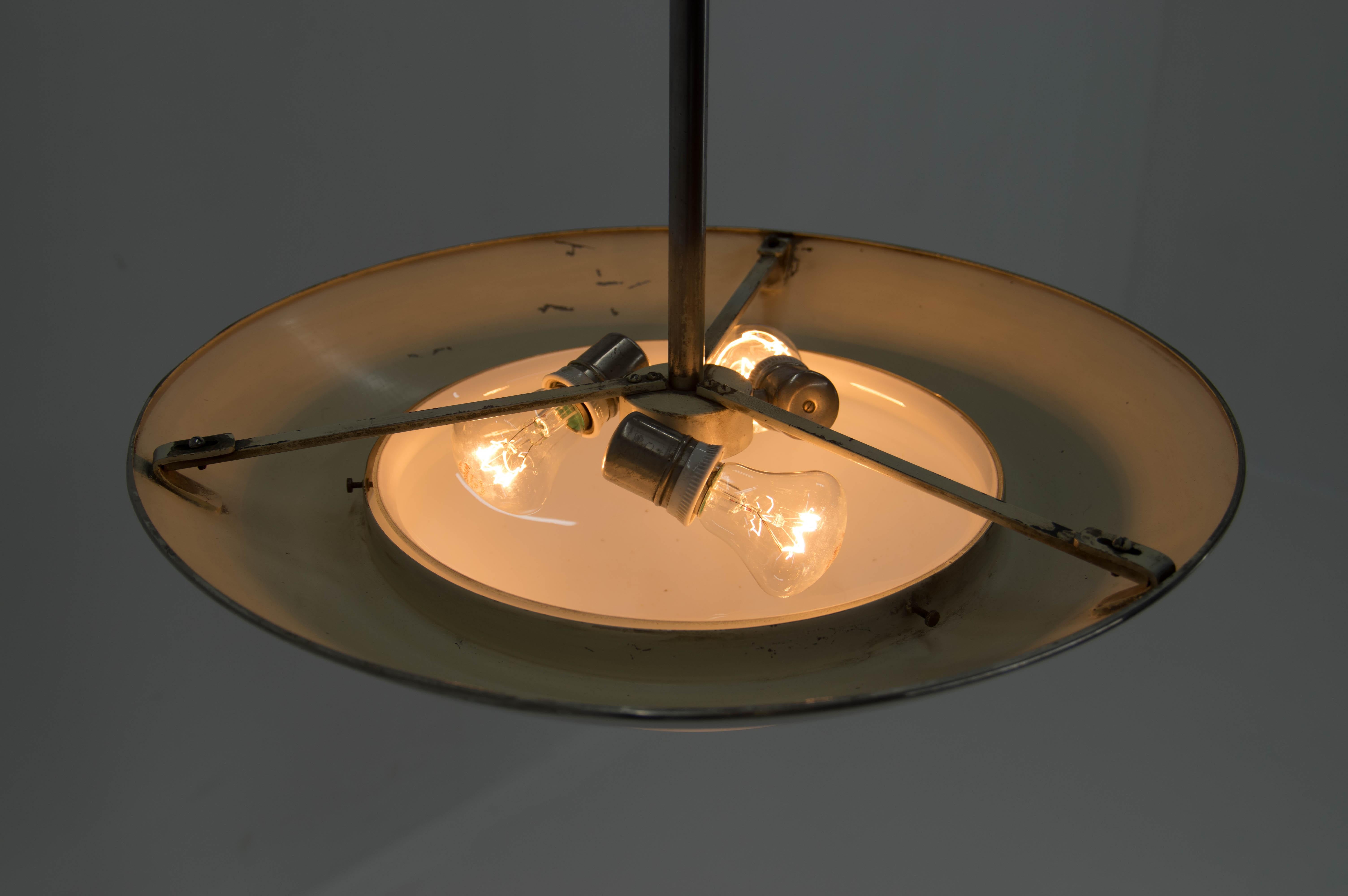 Czech Nickel-Plated Art Deco or Bauhaus Chandelier by Franta Anyz, 1920s For Sale