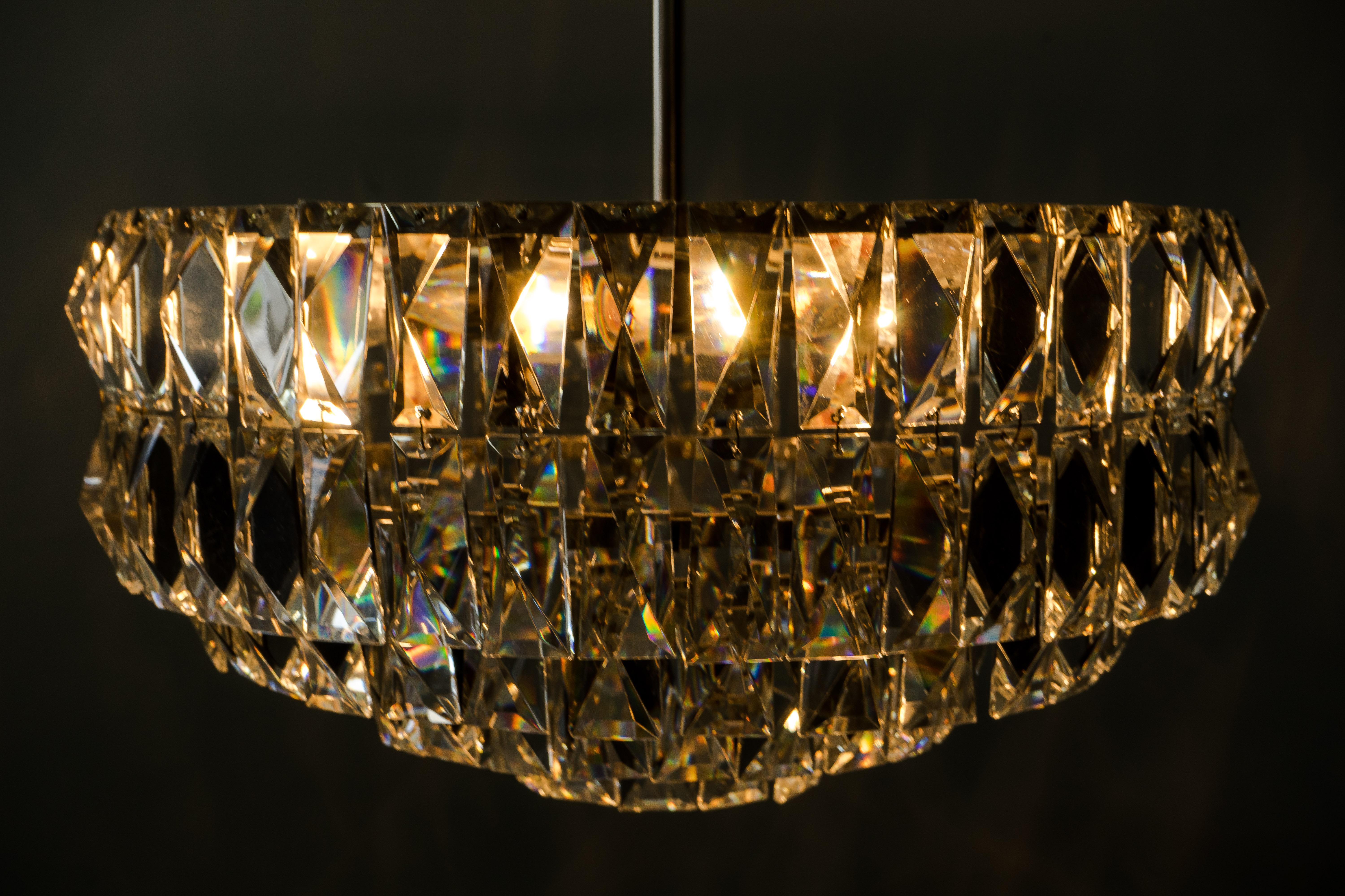 Nickel-Plated Bakalowits Crystal Chandelier, circa 1960s For Sale 10