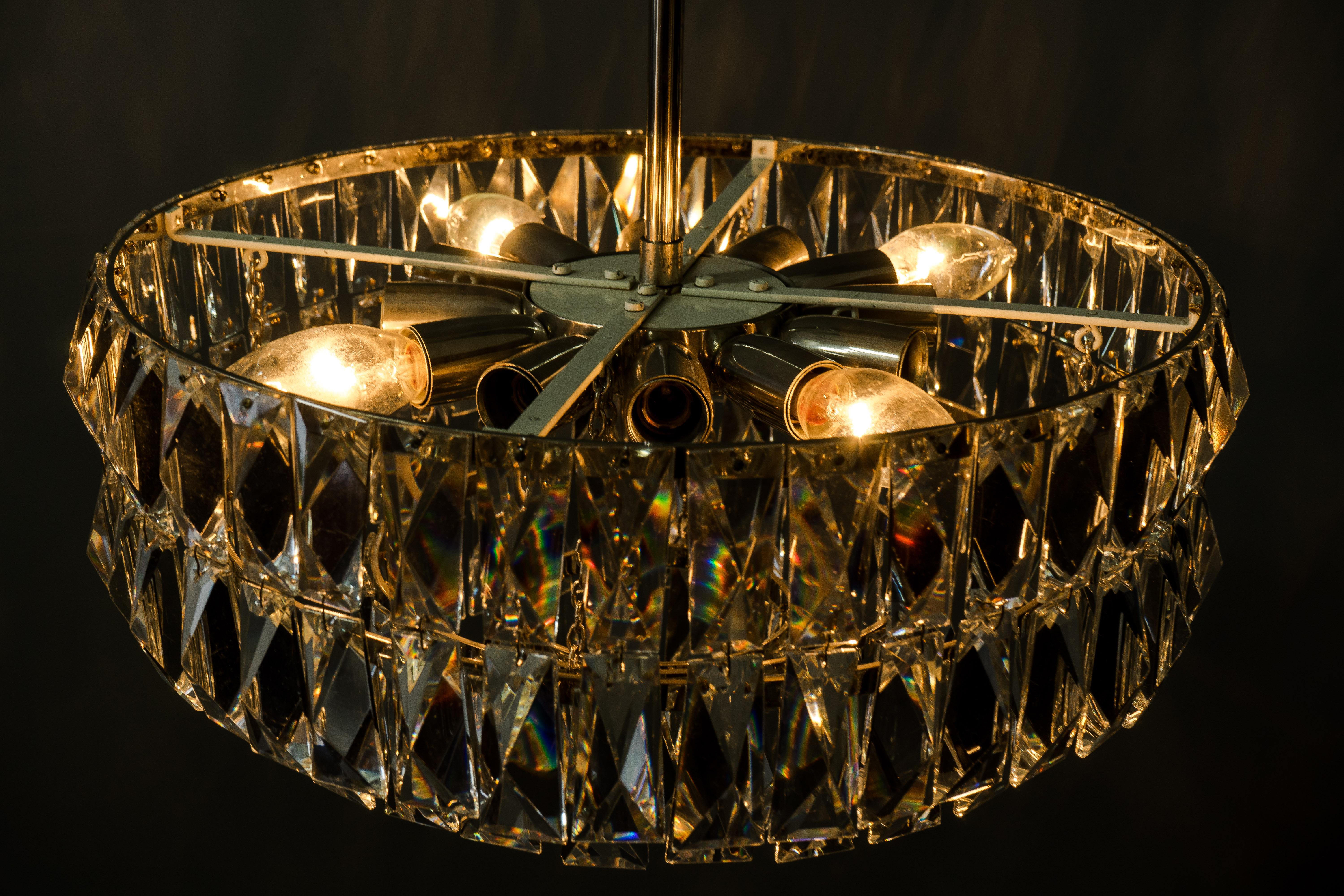 Nickel-Plated Bakalowits Crystal Chandelier, circa 1960s For Sale 11
