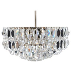 Retro Nickel-Plated Bakalowits Crystal Chandelier, circa 1960s