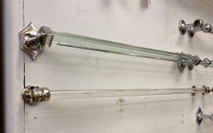 Nickel Plated Bath Clear Glass Towel Bar by Sterling Ham Co. England Mid-20th C.