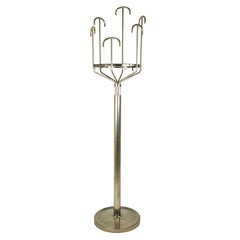 Nickel-Plated Brass 1970s Floor Coat Hanger Melpomene by BBPR for Artemide