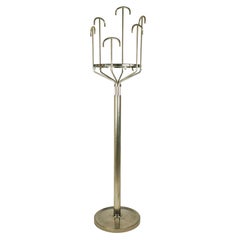 Nickel-Plated Brass 1970s Floor Coat Hanger Melpomene by BBPR for Artemide