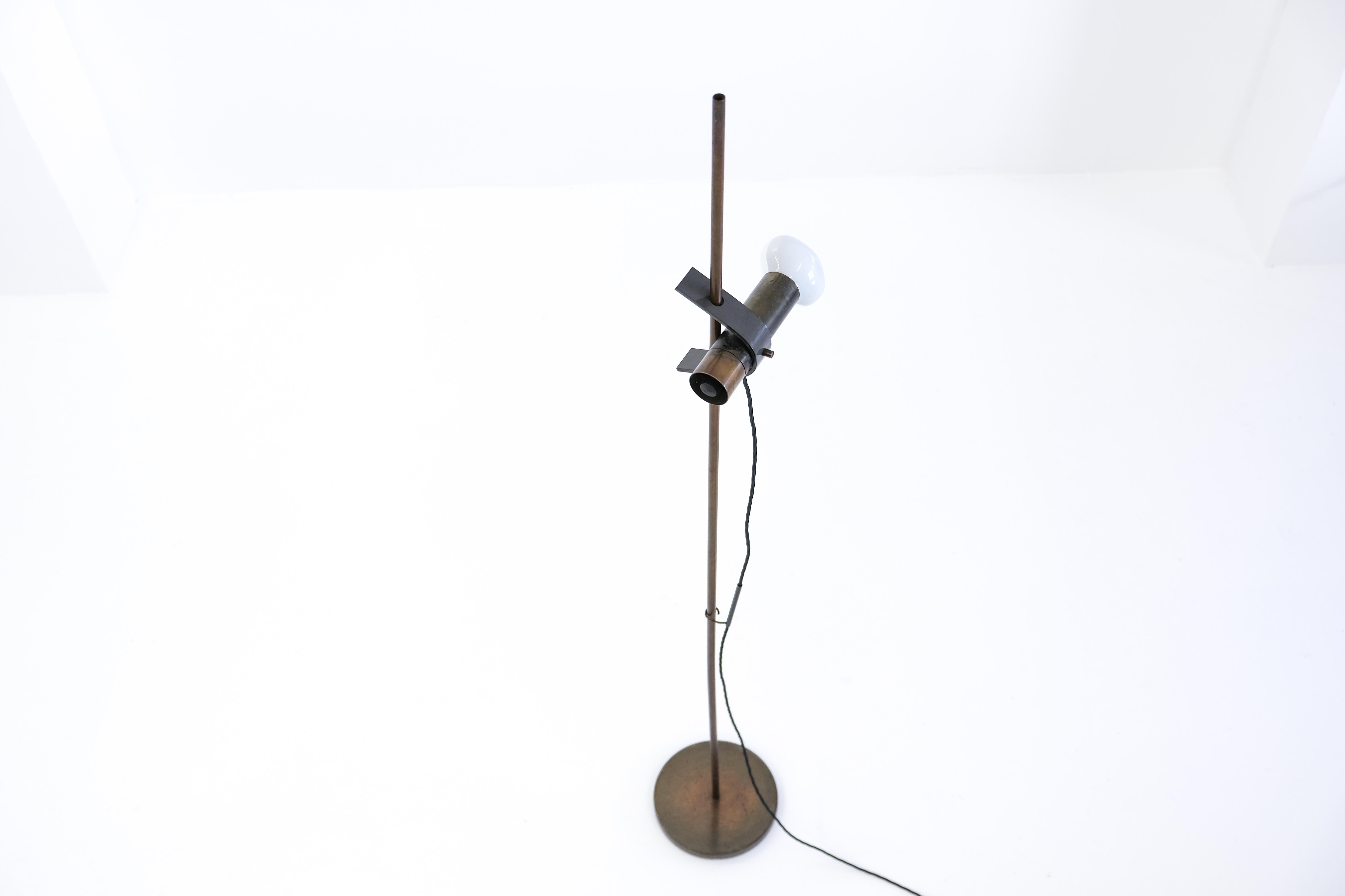 Nickel-plated Brass 399 Floor Lamp by Angelo Ostuni and Renato Forti for Oluce 10