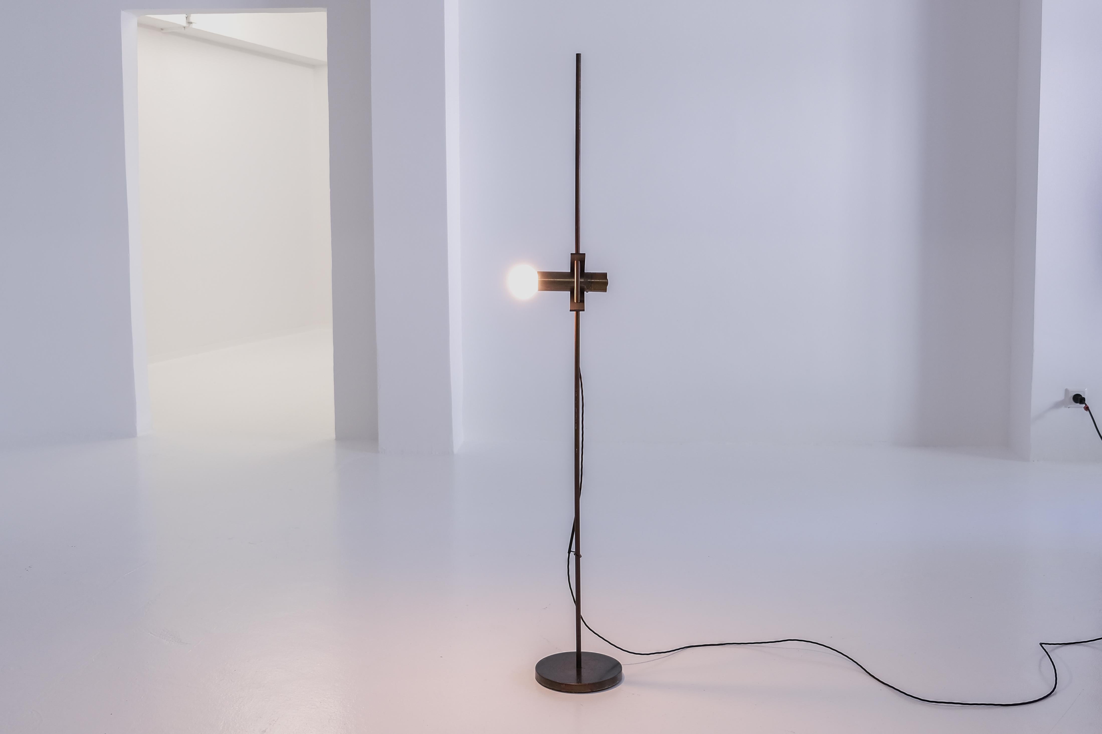 Mid-20th Century Nickel-plated Brass 399 Floor Lamp by Angelo Ostuni and Renato Forti for Oluce