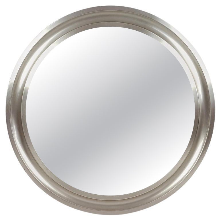 Nickel Plated Brass and Black Metal Narcisso Mirror by Sergio Mazza for Artemide