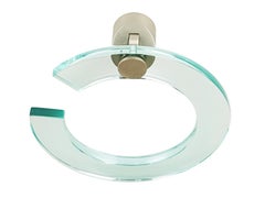 Nickel-Plated Brass and Glass 1960s Bathroom Set by Fontana Arte, Set of 7 Items