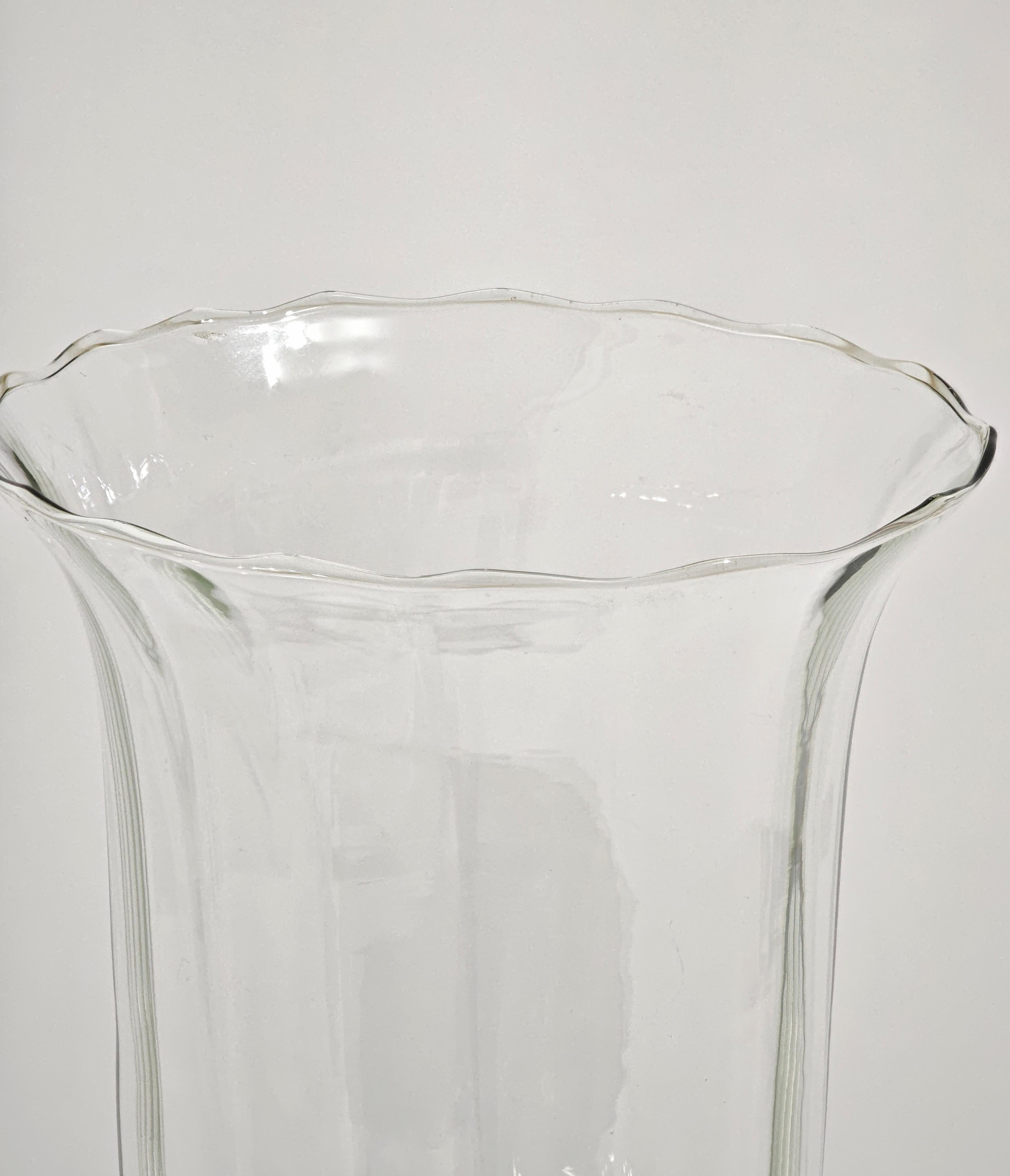 Portavelas de latón niquelado con cristal Itay moderno de mediados de siglo Años 80 en venta 4