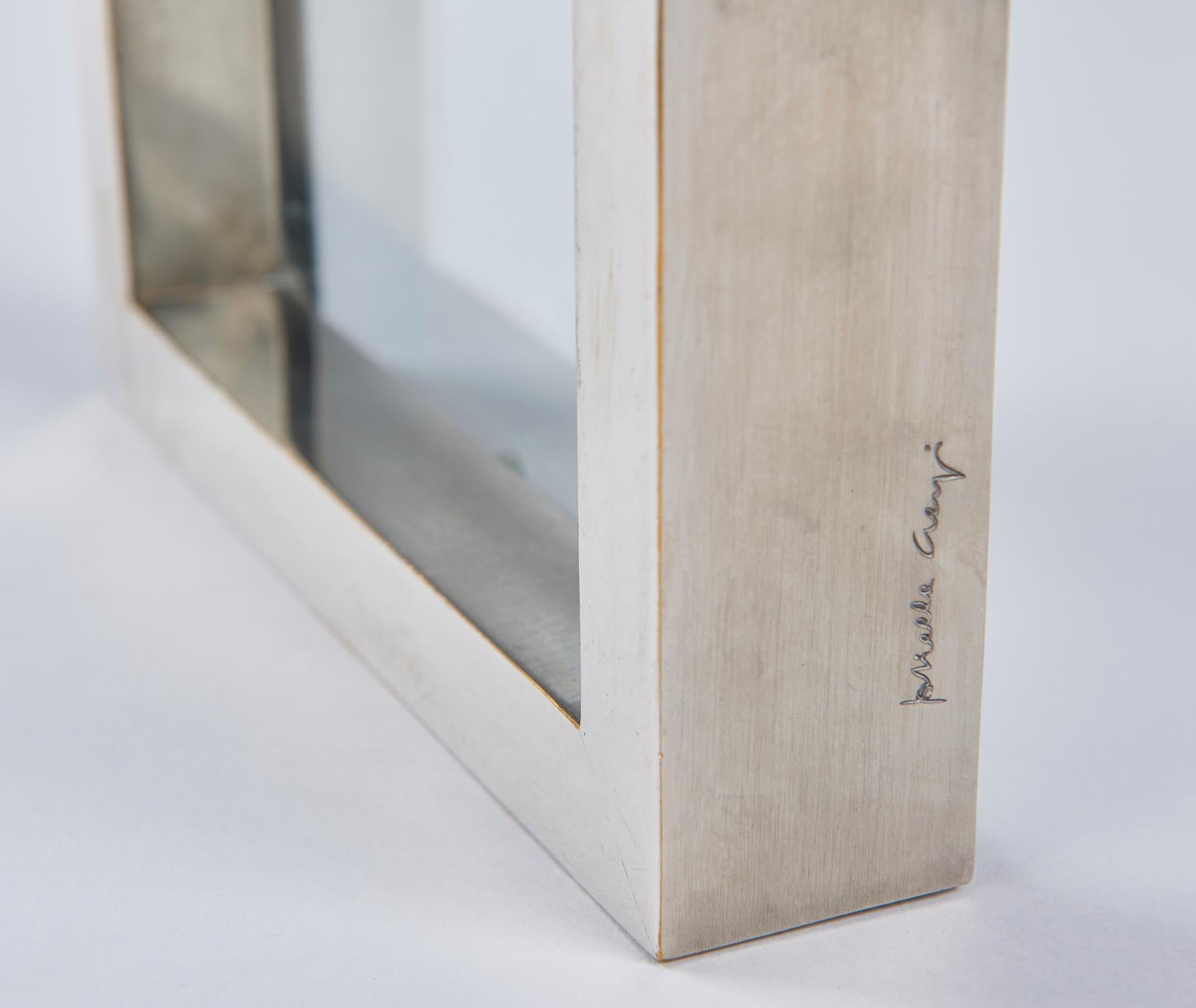 Modern Nickel-Plated Brass Frame / Mirror by Gabriella Crespi