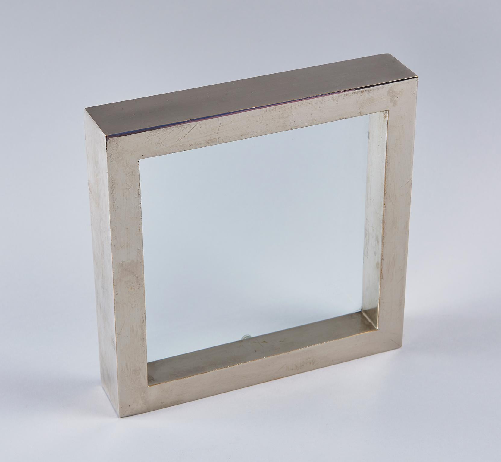 Late 20th Century Nickel-Plated Brass Frame / Mirror by Gabriella Crespi