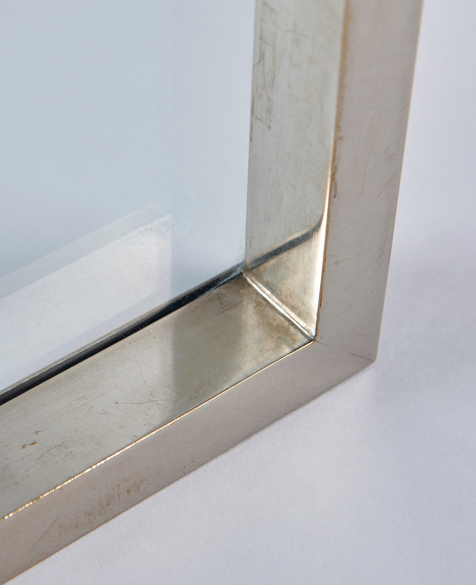 Nickel-Plated Brass Frame / Mirror by Gabriella Crespi 2