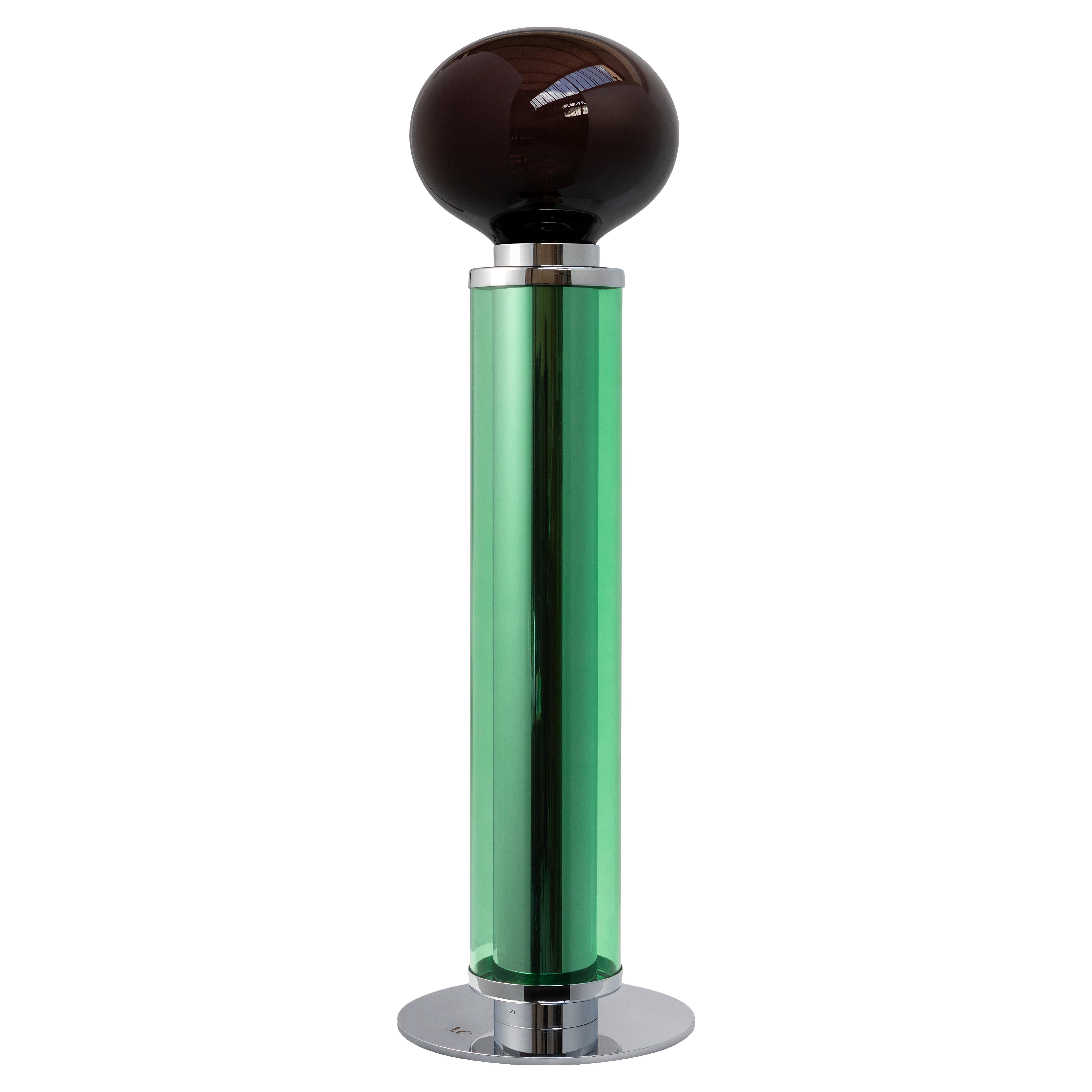 Nickel Plated Brass Invisible Chords Twist Table Lamp by Magic Circus Editions