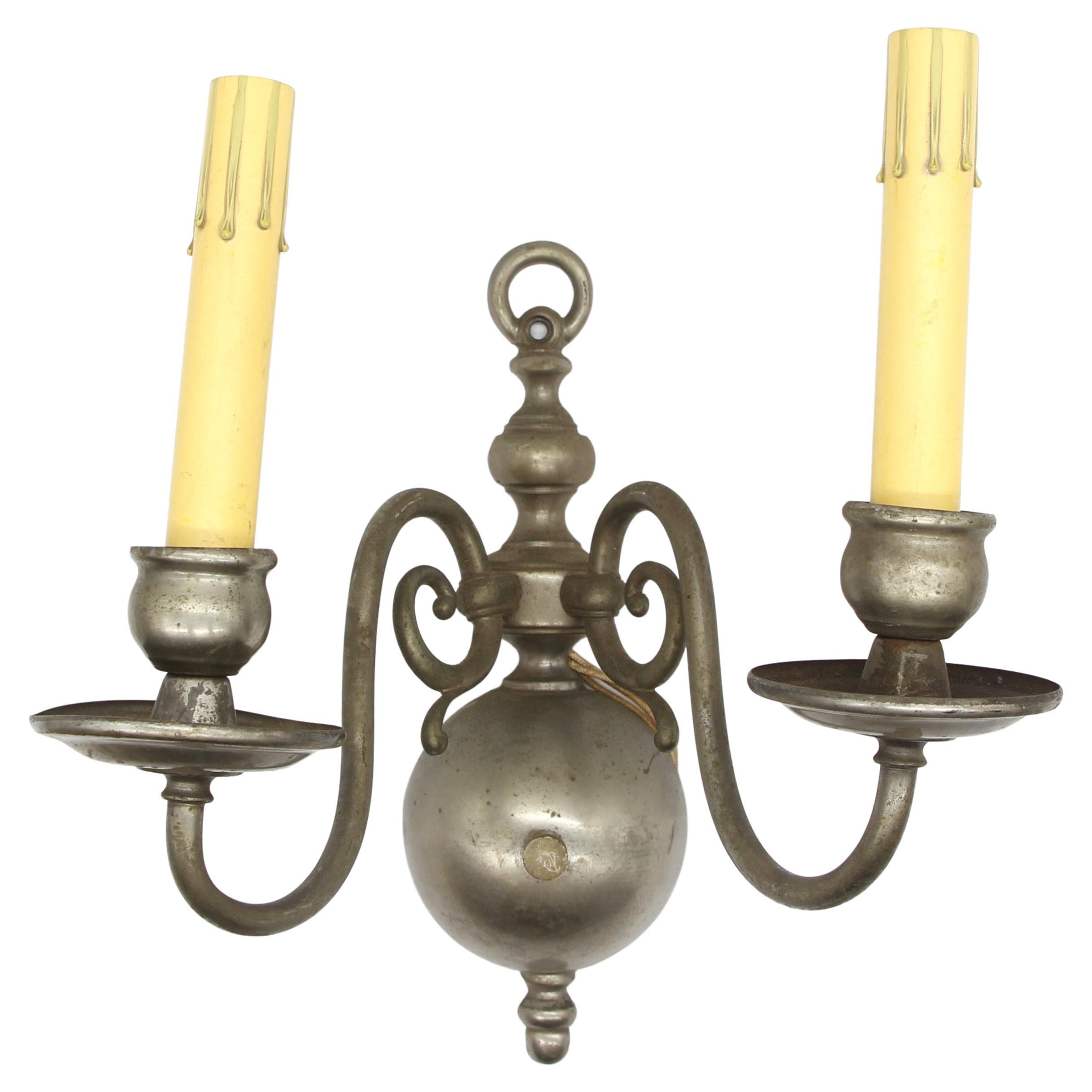 Nickel Plated Brass Williamsburg Wall Sconces Qty Available