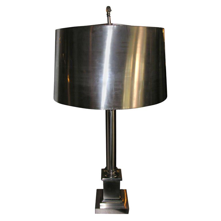 Nickel Plated Bronze Maison Charles Table Lamp For Sale