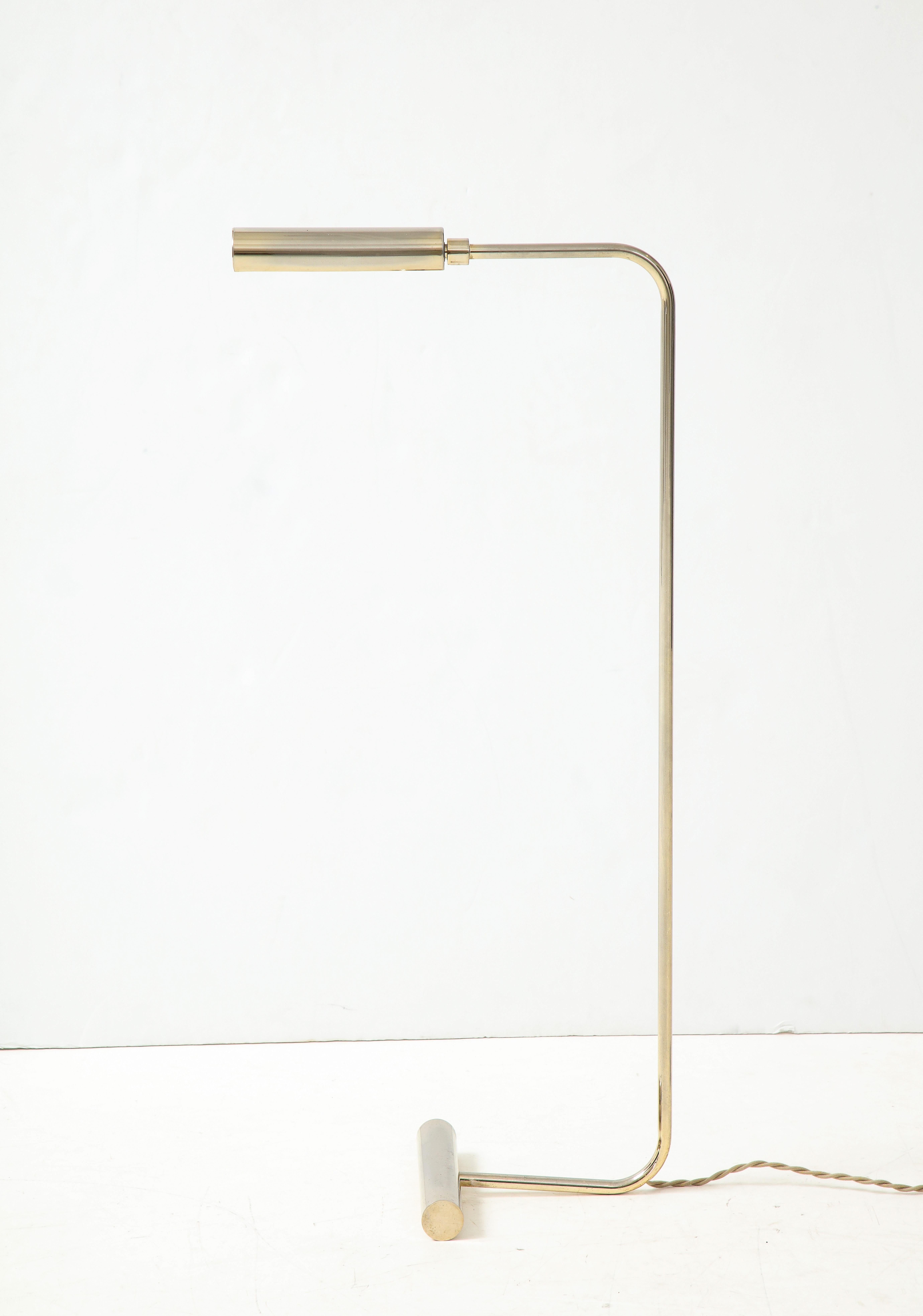 Iconic reading lamp by Christian Liaigre
nickel plated bronze
Gilt accent
Rewired for use in the US ; use of LED bulb recommended.