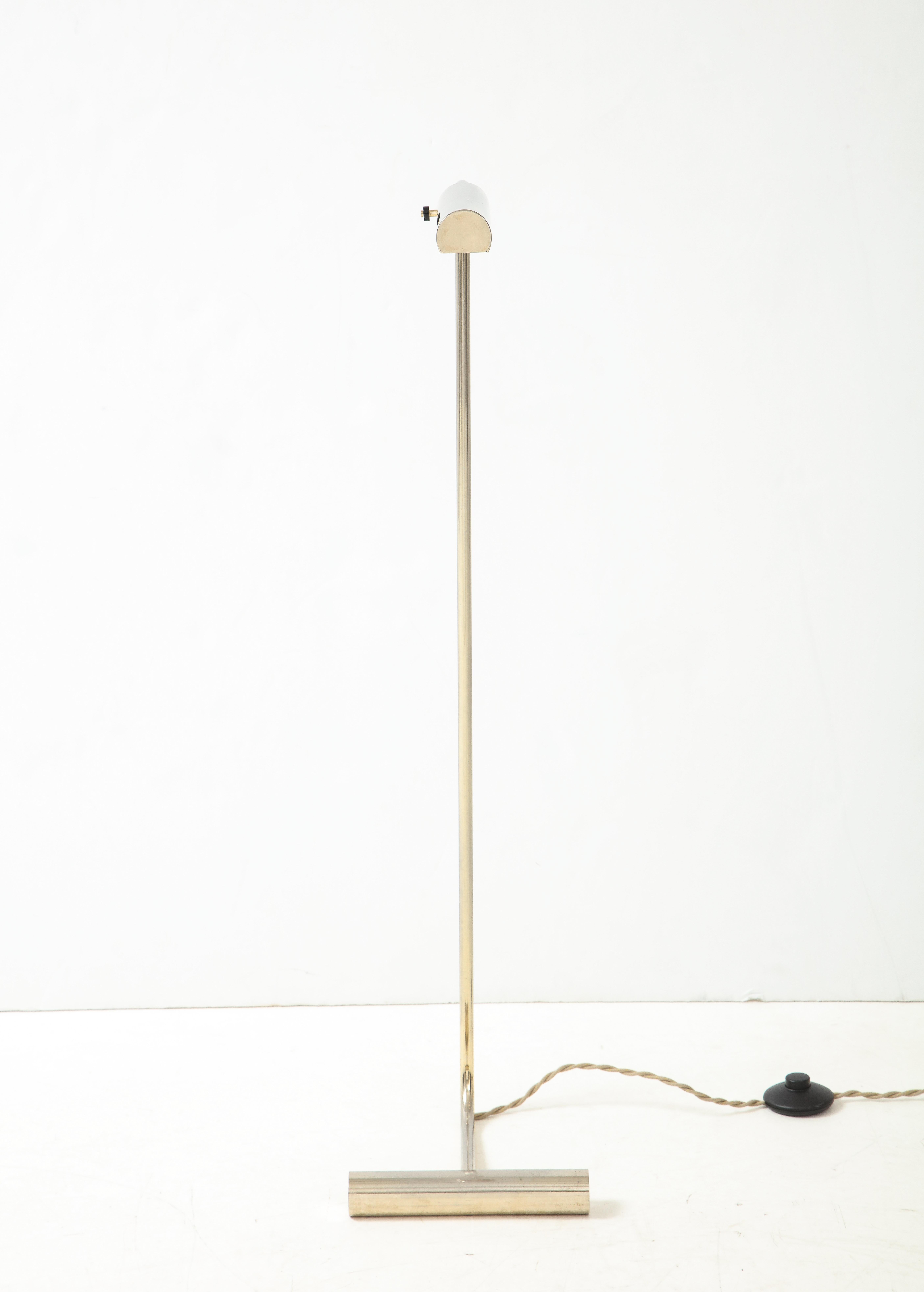 Nickel Plated Bronze Reading Light by Christian Liaigre, France 1980's 2