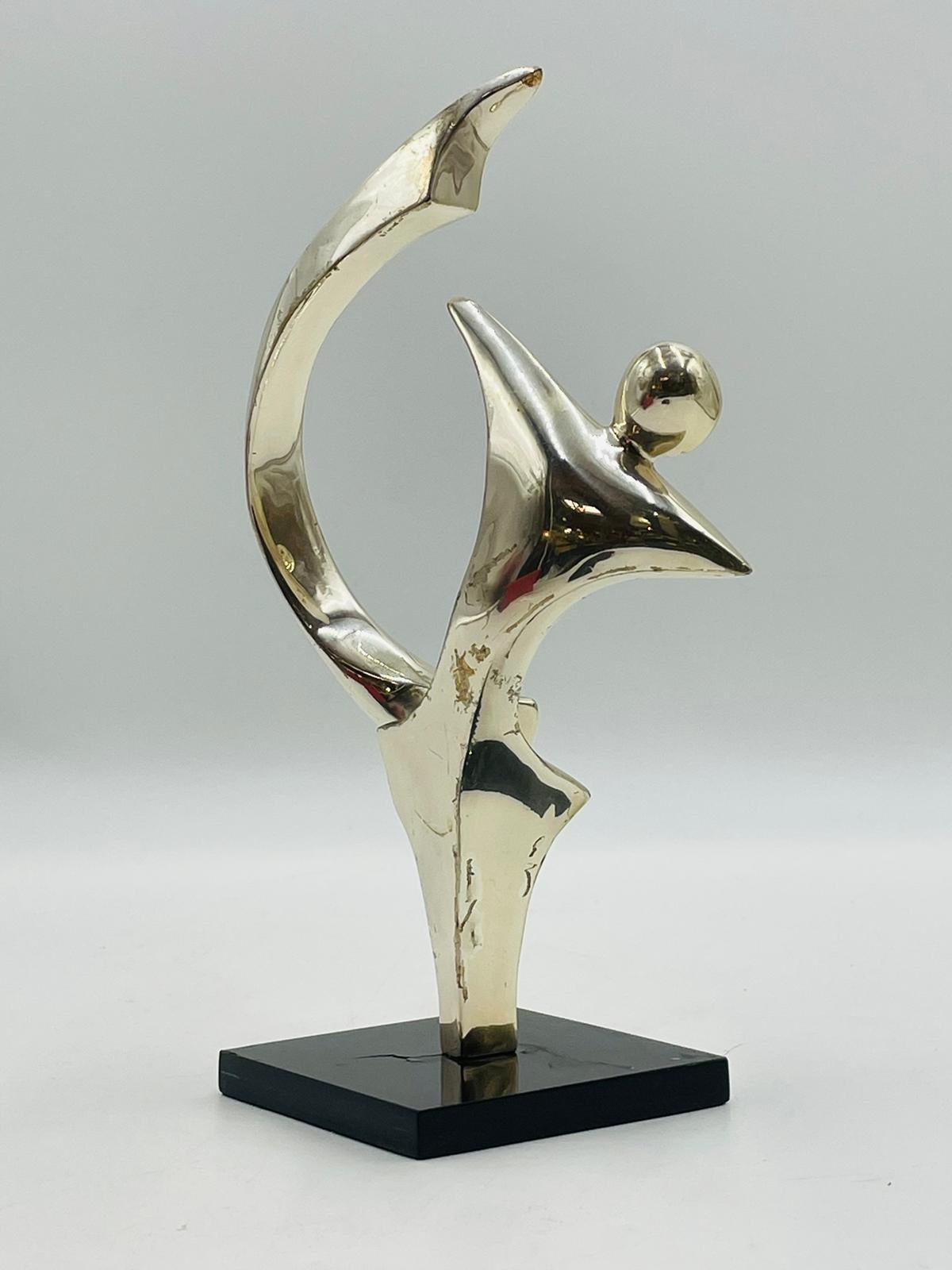 Canadien Sculpture en bronze nickelé de Kieff Grediaga n° 4/10 signée en vente