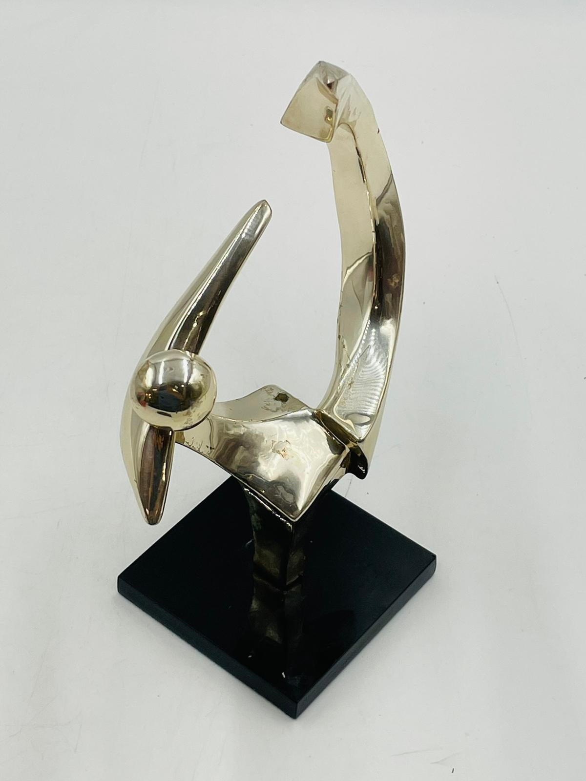 Late 20th Century Nickel Plated Bronze Sculpture by Kieff Grediaga #4/10 Signed For Sale