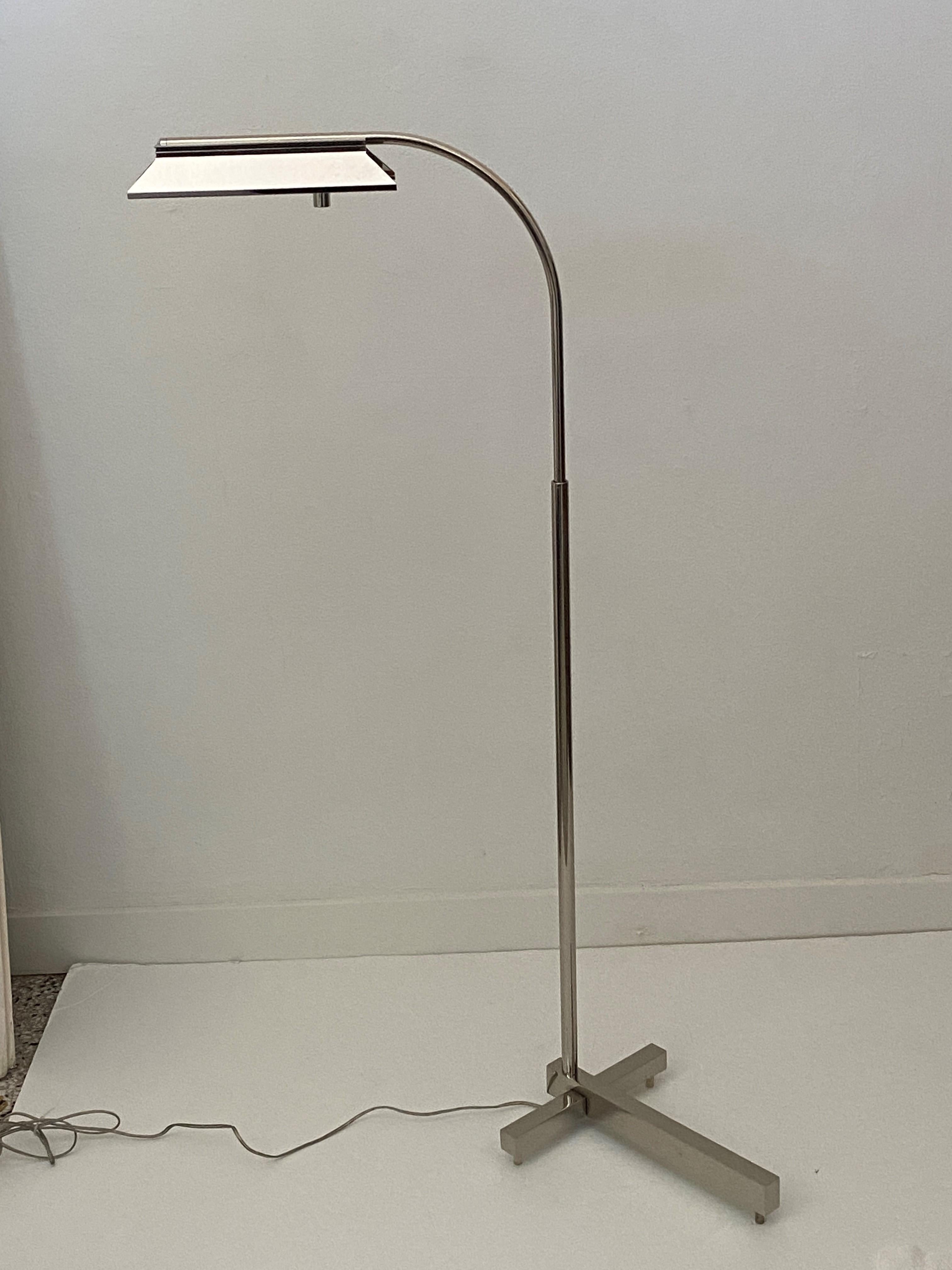 Modern Nickel-Plated Casella Floor Lamp