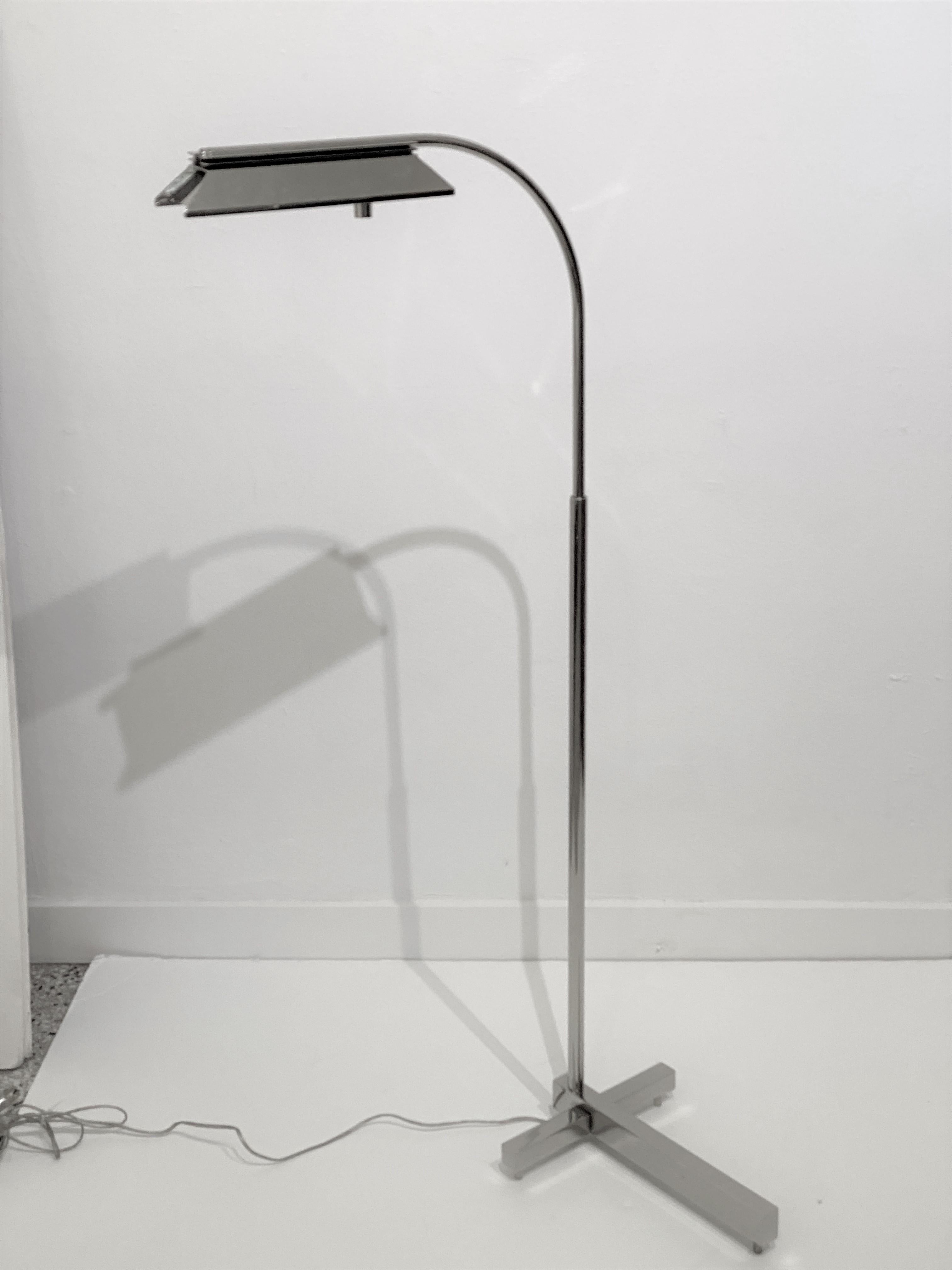 20th Century Nickel-Plated Casella Floor Lamp